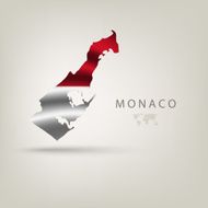 Flag of MONACO as a country with shadow