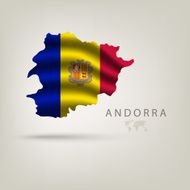 Flag of andorra as a country with shadow