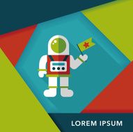 Space Astronaut flat icon with long shadow eps10 N54