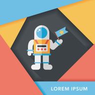 Space Astronaut flat icon with long shadow eps10 N55
