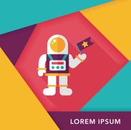 Space Astronaut flat icon with long shadow eps10 N56