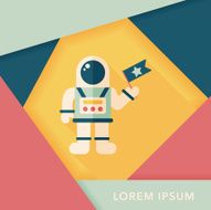 Space Astronaut flat icon with long shadow eps10 N57