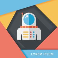 Space Astronaut flat icon with long shadow eps10 N59
