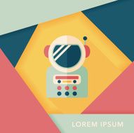 Space Astronaut flat icon with long shadow eps10 N65