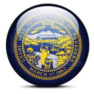 flag button of USA Nebraska State
