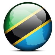 Map on flag button of United Republic Tanzania