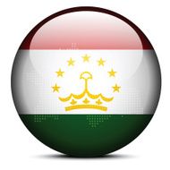 Map with Dot Pattern on flag button of Republic Tajikistan