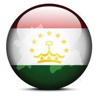 Map on flag button of Republic Tajikistan