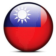 Map with Dot Pattern on flag button of Republic China