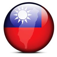 Map on flag button of Republic China
