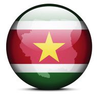 Map on flag button of Republic Suriname