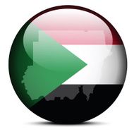 Map on flag button of Republic the Sudan