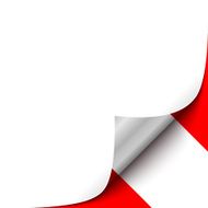 Curled up Paper Corner on Austrian Flag Background Vector Illustration