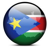 Map on flag button of Republic South Sudan