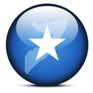 Map on flag button of Somali Republic