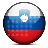 Map with Dot Pattern on flag button of Republic Slovenia