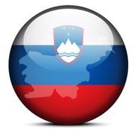 Map on flag button of Republic Slovenia
