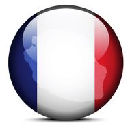 Map on flag button of Reunion Island