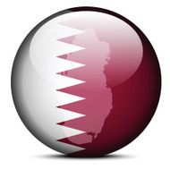 Map on flag button of State Qatar