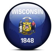 flag button of USA Wisconsin State