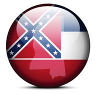Map on flag button of USA Mississippi State