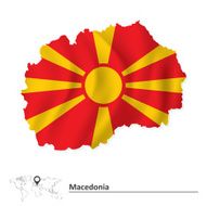 Map of Macedonia with flag