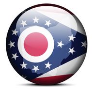 Map on flag button of USA Ohio State