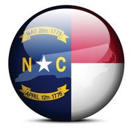 Map on flag button of USA North Carolina State