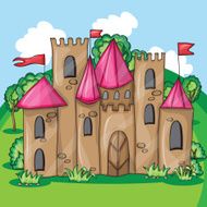 Cartoon fairy tale castle