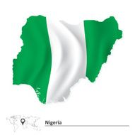 Map of Nigeria with flag