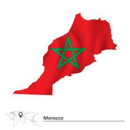 Map of Morocco with flag