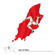 Map of Isle Man with flag