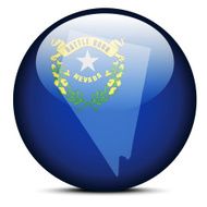 Map on flag button of USA Nevada State