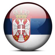 Map with Dot Pattern on flag button of Republic Serbia