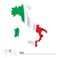 Map of Italy with Flag N2