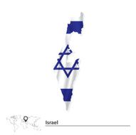 Map of Israel with flag