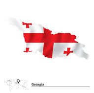 Map of Georgia with flag