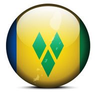 Map on flag button of Saint Vincent and the Grenadines