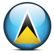 Map with Dot Pattern on flag button of Saint Lucia