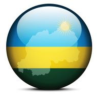 Map on flag button of Republic Rwanda