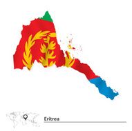 Map of Eritrea with flag