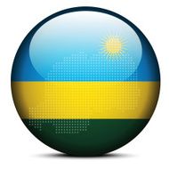 Map with Dot Pattern on flag button of Republic Rwanda