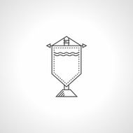 Gift pennant black vector icon