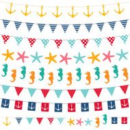 Marine bunting and garland set