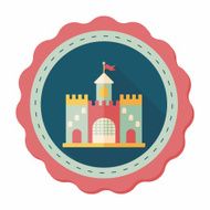 Building castle flat icon with long shadow eps10 N52