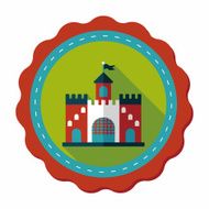 Building castle flat icon with long shadow eps10 N55