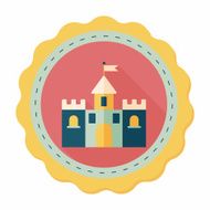 Building castle flat icon with long shadow eps10 N56