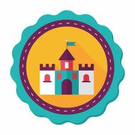 Building castle flat icon with long shadow eps10 N57