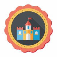 Building castle flat icon with long shadow eps10 N58