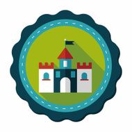Building castle flat icon with long shadow eps10 N59